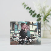 Bruiloft Dank u briefkaart met de hand geletterd (Staand voorkant)