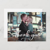 Bruiloft Dank u briefkaart met de hand geletterd (Voorkant / Achterkant)