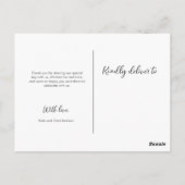 Bruiloft Dank u briefkaart met de hand geletterd (Achterkant)