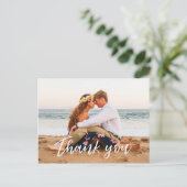 Bruiloft Dank u briefkaart met de hand geletterd (Staand voorkant)