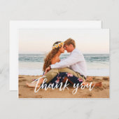 Bruiloft Dank u briefkaart met de hand geletterd (Voorkant / Achterkant)