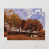 Bruiloft dank u briefkaart voor herfst bruiloften. (Voorkant / Achterkant)