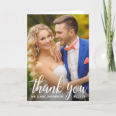 Bruiloft Dank u Bruid en bruidegom Foto Vouw Kaart (Voorkant)