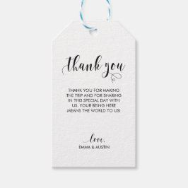 Bruiloft Dank u Cadeau Label - Kraft Cadeaulabel