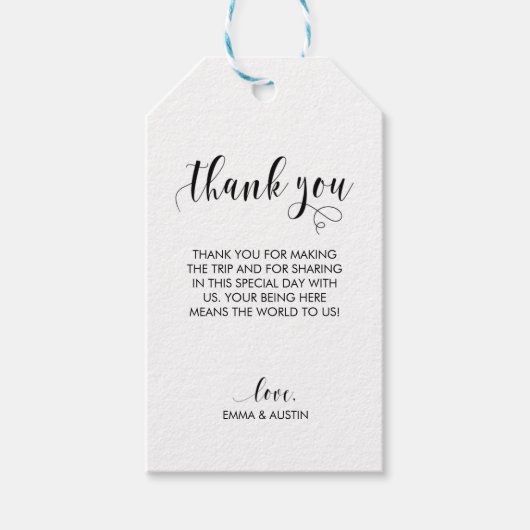 Bruiloft Dank u Cadeau Label - Kraft Cadeaulabel (Voorkant)