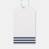 Bruiloft Dank u Cadeau Labels | Navy Stripes Cadeaulabel (Achterkant)