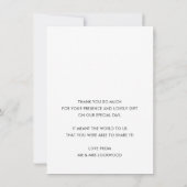 BRUILOFT DANK U eenvoudige kalligrafie heet roze Bedankkaart (Achterkant)