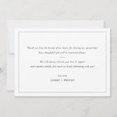 BRUILOFT DANK U eenvoudige overlay foto elegant Bedankkaart (Achterkant)