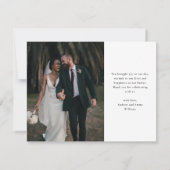 Bruiloft Dank U Eindeloze Liefde en Dankbaarheid Bedankkaart (Achterkant)