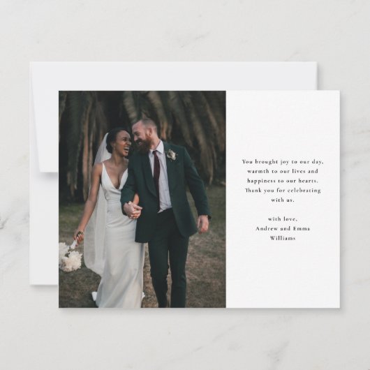 Bruiloft Dank U Eindeloze Liefde en Dankbaarheid Bedankkaart (Achterkant)