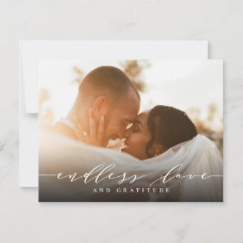 Bruiloft Dank U Eindeloze Liefde en Dankbaarheid Bedankkaart