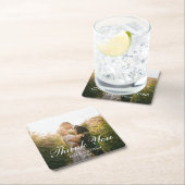Bruiloft Dank u Elega Photo Square Paper Onderzett Kartonnen Onderzetters (Insitu)