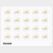 Bruiloft Dank u Elegant Script Goud Wit Ronde Sticker (Vel)