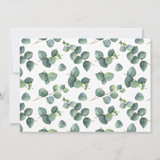 Bruiloft dank u eucalyptus fotokaart save the date (Achterkant)