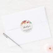 Bruiloft Dank u Favor Sticker Bloemen Waterverf (Envelop)