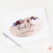 Bruiloft dank u - Floral  Herfst Ovale Sticker (Envelop)