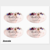 Bruiloft dank u - Floral  Herfst Ovale Sticker (Vel)