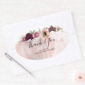 Bruiloft dank u - Floral  Herfst Ovale Sticker (Envelop)