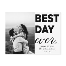 Bruiloft dank u foto beste dag ooit