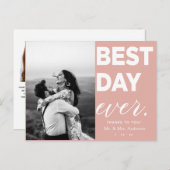 Bruiloft dank u foto beste dag ooit briefkaart (Voorkant / Achterkant)