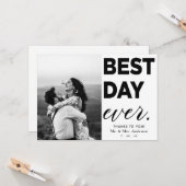 Bruiloft dank u foto beste dag ooit kaart (Voorkant / Achterkant in situ)
