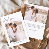 Bruiloft dank u foto boog minimalistisch romantisc bedankkaart