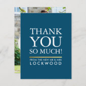 BRUILOFT DANK U foto eenvoudig vet type stack Bedankkaart (Voorkant / Achterkant)