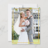 BRUILOFT DANK U foto eenvoudige gouden rand stack Bedankkaart (Achterkant)