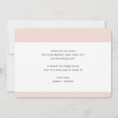 BRUILOFT DANK U foto eenvoudige omtrek blush roze Bedankkaart (Achterkant)