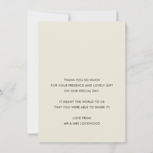 BRUILOFT DANK U foto kalligrafie eend ei blauw Bedankkaart (Achterkant)