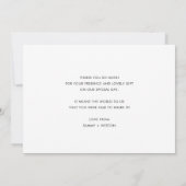 BRUILOFT DANK U foto kalligrafie elegant grijs Bedankkaart (Achterkant)