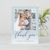 BRUILOFT DANK U foto kalligrafie ombre eend ei Bedankkaart (Staand voorkant)