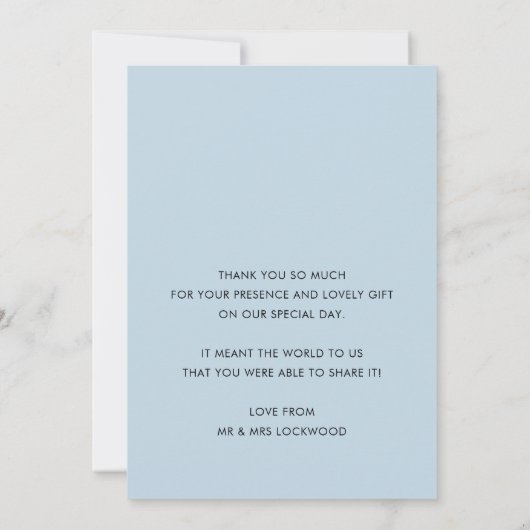 BRUILOFT DANK U foto kalligrafie ombre eend ei Bedankkaart (Achterkant)