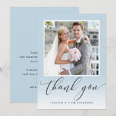 BRUILOFT DANK U foto kalligrafie ombre eend ei Bedankkaart (Voorkant / Achterkant)