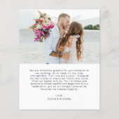 Bruiloft dank u foto minimalistische romantische K (Achterkant)