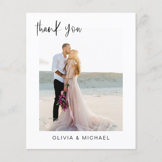 Bruiloft dank u foto minimalistische romantische K (Voorkant)