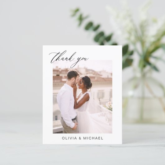 Bruiloft dank u foto minimalistische romantische K (Staand voorkant)