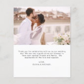 Bruiloft dank u foto minimalistische romantische K (Achterkant)