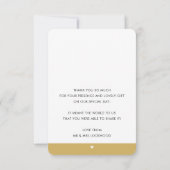 BRUILOFT DANK U foto moderne kalligrafie goud Bedankkaart (Achterkant)