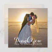 Bruiloft Dank u Foto Vlakke Vierkante Kaart (Voorkant / Achterkant)