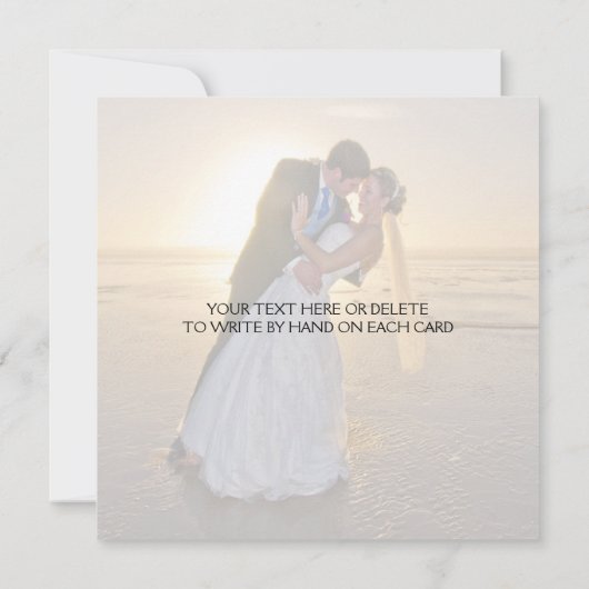 Bruiloft Dank u Foto Vlakke Vierkante Kaart (Achterkant)