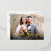 Bruiloft dank u foto voor altijd dankbaar folie feestdagen briefkaart (Voorkant / Achterkant)