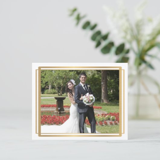 Bruiloft dank u fotokaart (Staand voorkant)