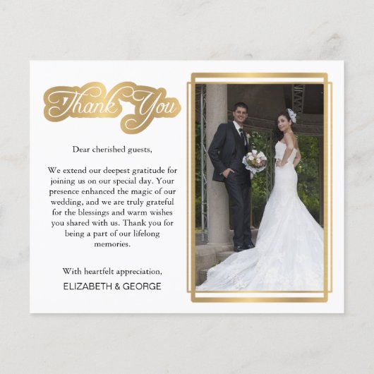 Bruiloft dank u fotokaart (Achterkant)