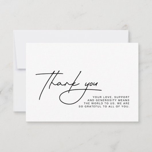 Bruiloft dank u fotokaart bedankkaart (Voorkant)