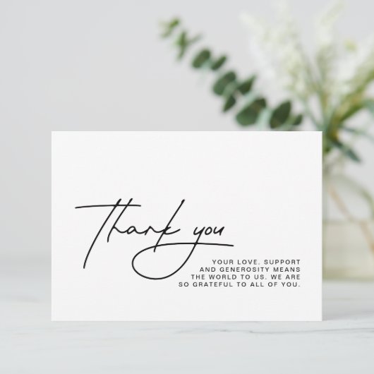 Bruiloft dank u fotokaart bedankkaart (Staand voorkant)