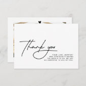 Bruiloft dank u fotokaart bedankkaart (Voorkant / Achterkant)