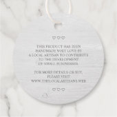 Bruiloft Dank u Gasten Pink Floral Garland Wood Bedankjes Labels (Achterkant)