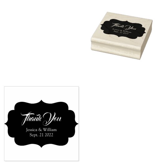 Bruiloft dank u gepersonaliseerd rubberstempel (Gestempeld)
