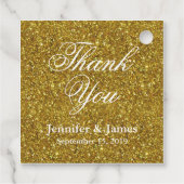 Bruiloft Dank u Glitter Gold Bedankjes Labels (Achterkant)
